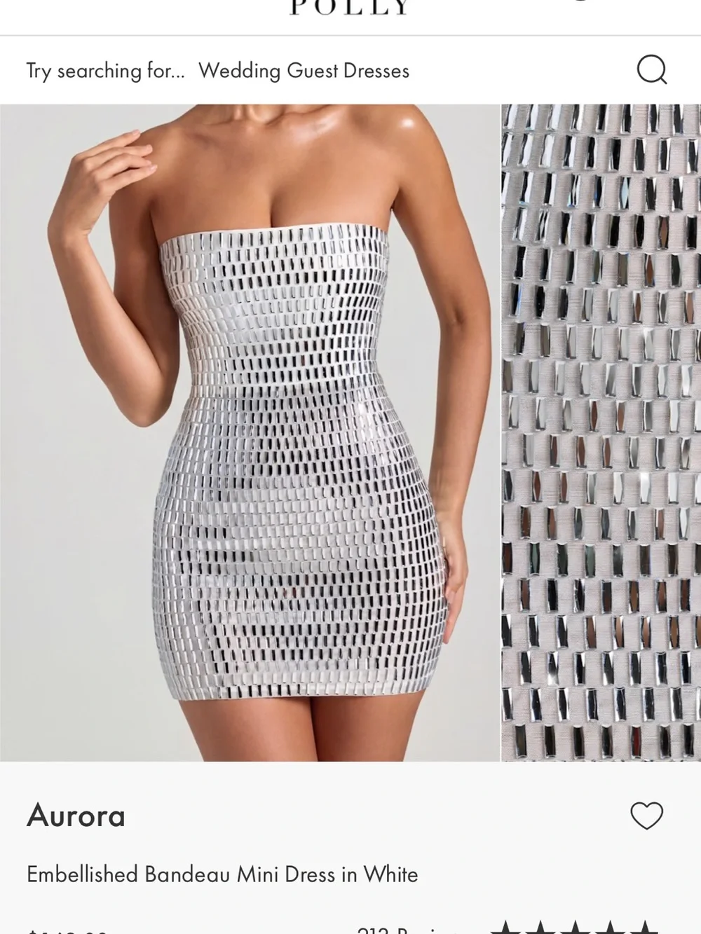 Oh Polly Aurora Sparkly Mini Dress in White - Picture 4 of 4